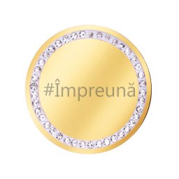 Martisor Brosa Inox Banut Pietre Impreuna Auriu
