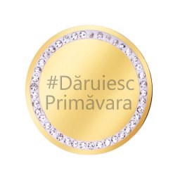 Martisor Brosa Inox Banut Pietre Daruiesc Primavara Auriu