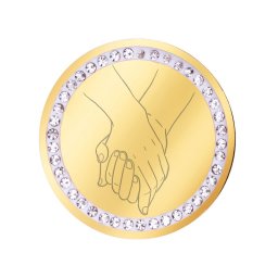 Martisor Brosa Inox Banut Pietre Tinutul de Maini Auriu