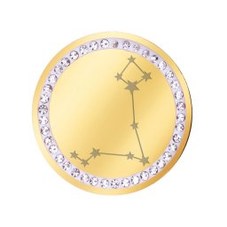 Martisor Brosa Inox Banut Pietre Constelatie Pesti Auriu