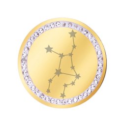 Martisor Brosa Inox Banut Pietre Constelatie Fecioara Auriu