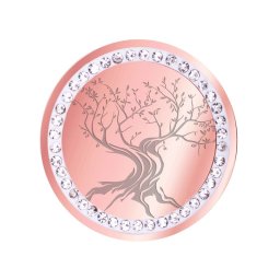 Martisor Brosa Inox Banut Pietre Copacul Vietii Rose Gold