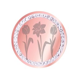 Martisor Brosa Inox Banut Pietre Florile Primaverii Rose Gold