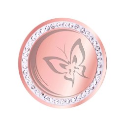 Martisor Brosa Inox Banut Pietre Fluture in Zbor Rose Gold