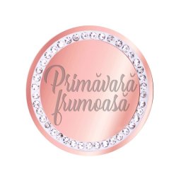 Martisor Brosa Inox Banut Pietre Primavara Frumoasa Rose Gold