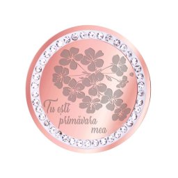 Martisor Brosa Inox Banut Pietre Primavara Mea Rose Gold