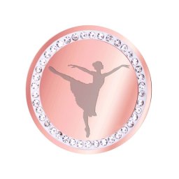 Martisor Brosa Inox Banut Pietre Balerina Rose Gold
