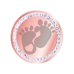Martisor Brosa Inox Banut Pietre Picioruse Bebelus Rose Gold