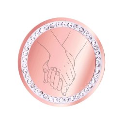 Martisor Brosa Inox Banut Pietre Tinutul de Maini Rose Gold