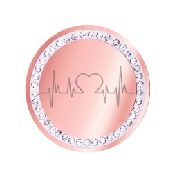 Martisor Brosa Inox Banut Pietre Ritm Cardiac Inima Rose Gold