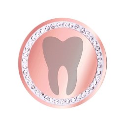 Martisor Brosa Inox Banut Pietre Doctor Stomatolog Rose Gold