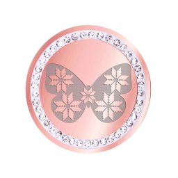 Martisor Brosa Inox Banut Pietre Fluture Motive Traditionale Rose Gold