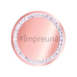 Martisor Brosa Inox Banut Pietre Impreuna Rose Gold