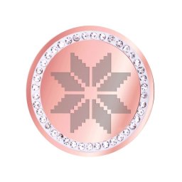 Martisor Brosa Inox Banut Pietre Floare Motive Traditionale Rose Gold