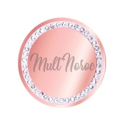 Martisor Brosa Inox Banut Pietre Mult Noroc Rose Gold