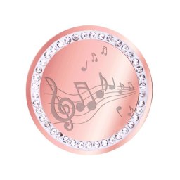 Martisor Brosa Inox Banut Pietre Muzica Rose Gold
