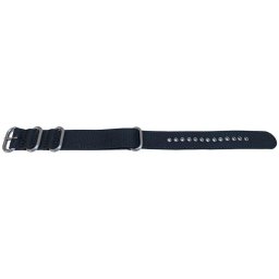 Curea NATO neagră canvas 22mm catarame zulu argintii -57207