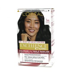 Vopsea de par permanenta L oreal Paris Excellence 100 Negru Profund, 192 ml