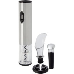 Tirbuson electric cu accesorii vin, Seasons, 21OCT0975, 22.5 x Ø 4.6 cm, ABS, Plastic, Argintiu