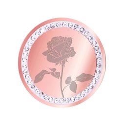 Martisor Brosa Inox Banut Pietre Trandafir Rose Gold