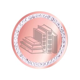 Martisor Brosa Inox Banut Pietre Carti Rose Gold