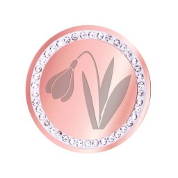 Martisor Brosa Inox Banut Pietre Ghiocelul Primaverii Rose Gold