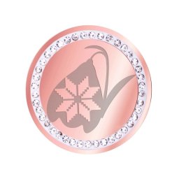 Martisor Brosa Inox Banut Pietre Ghiocel Motive Traditionale Rose Gold