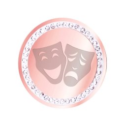Martisor Brosa Inox Banut Pietre Masti Teatru Rose Gold