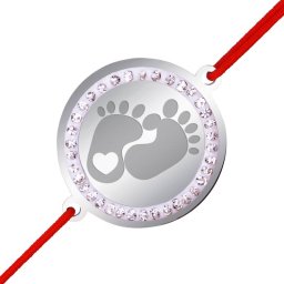 Martisor Bratara Inox Banut Pietre Picioruse Bebelus Argintiu