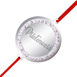 Martisor Bratara Inox Banut Pietre Prietenoasa Argintiu