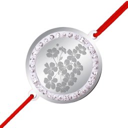Martisor Bratara Inox Banut Pietre Flori de Cires Argintiu