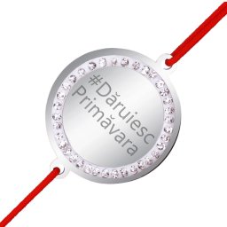 Martisor Bratara Inox Banut Pietre Daruiesc Primavara Argintiu