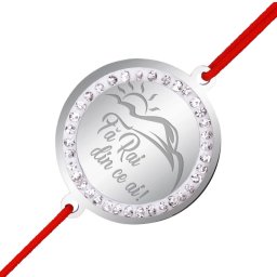 Martisor Bratara Inox Banut Pietre Fa Rai din ce ai Argintiu
