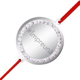Martisor Bratara Inox Banut Pietre Impreuna Argintiu