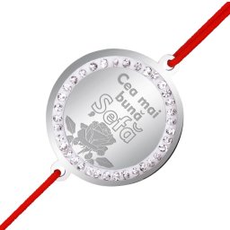 Martisor Bratara Inox Banut Pietre Buna Sefa Argintiu