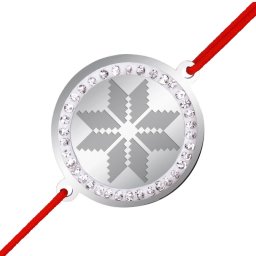 Martisor Bratara Inox Banut Pietre Floare Motive Traditionale Argintiu