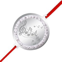 Martisor Bratara Inox Banut Pietre Muzica Argintiu