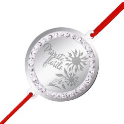 Martisor Bratara Inox Banut Pietre Priveste Florile Argintiu