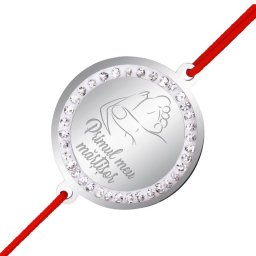 Martisor Bratara Inox Banut Pietre Primul meu martisor Argintiu