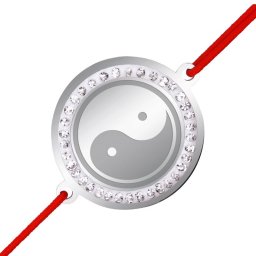 Martisor Bratara Inox Banut Pietre Yin Yang Argintiu