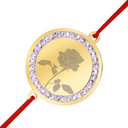 Martisor Bratara Inox Banut Pietre Trandafir Auriu