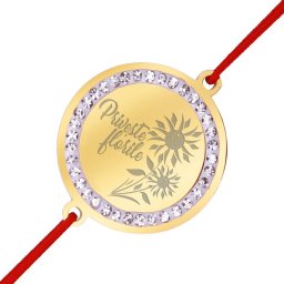 Martisor Bratara Inox Banut Pietre Priveste Florile Auriu