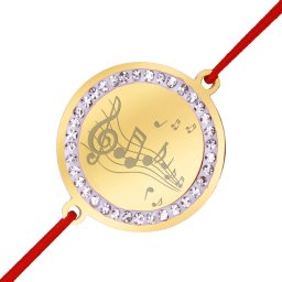 Martisor Bratara Inox Banut Pietre Muzica Auriu