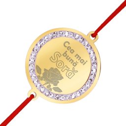 Martisor Bratara Inox Banut Pietre Buna Sora Auriu