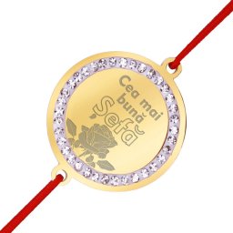 Martisor Bratara Inox Banut Pietre Buna Sefa Auriu