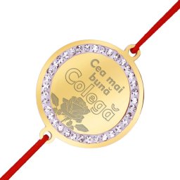 Martisor Bratara Inox Banut Pietre Buna Colega Auriu