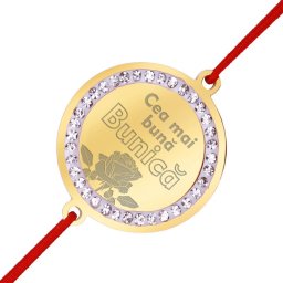Martisor Bratara Inox Banut Pietre Buna Bunica Auriu