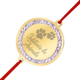 Martisor Bratara Inox Banut Pietre Iubitoare Animale Auriu