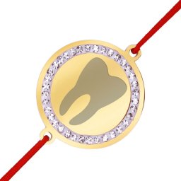 Martisor Bratara Inox Banut Pietre Doctor Stomatolog Auriu