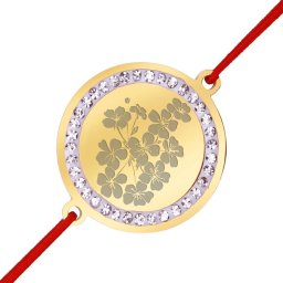 Martisor Bratara Inox Banut Pietre Flori de Cires Auriu